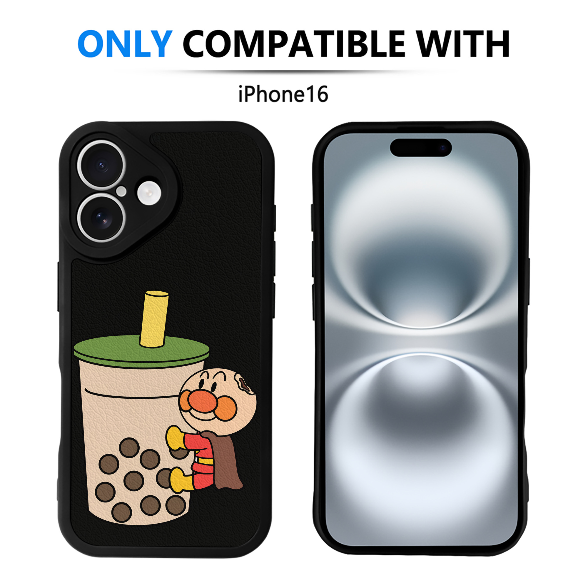 （画像用） アンパンマン Anpanman 【iPhone 16シリーズ対応】シリコンスマホケース（レザー調） 材質：シリコン